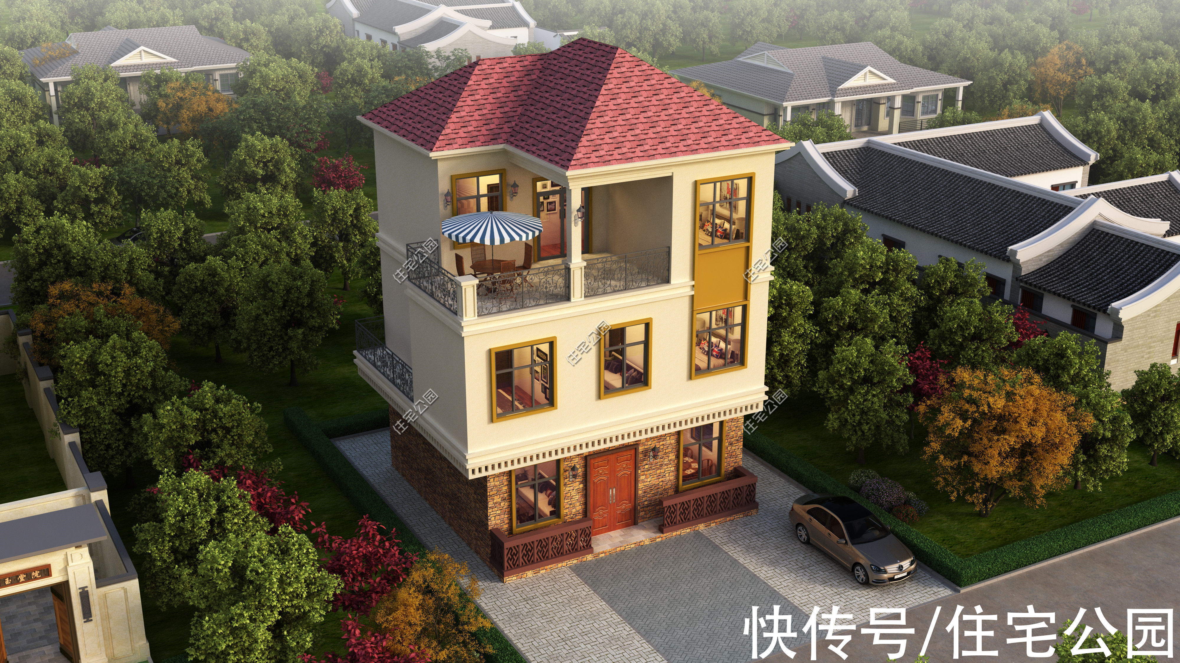 占地面积|占地不足百平,也能建出大气别墅!10套图纸你更喜欢哪一套?