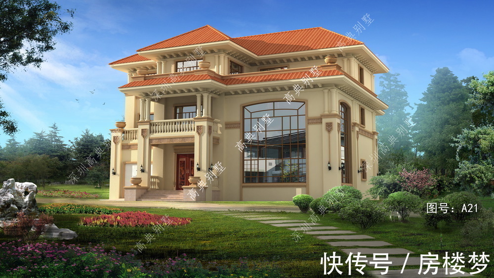 主卧|这款欧式三层别墅，满足农村生活的需求，造价还经济。