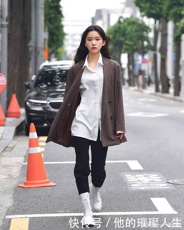 韩国女生真会穿，各种西装时髦帅气，简单易学，论会穿就服她们