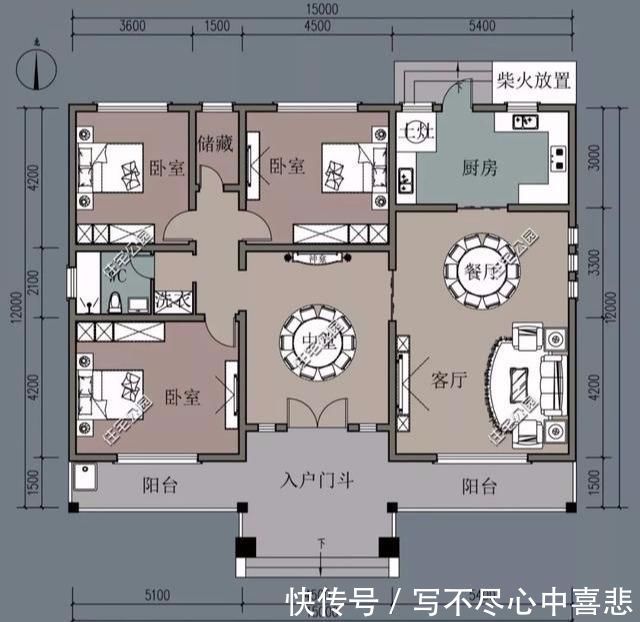 占地面积|给农村父母盖养老房，这10套小平层真心不错，神龛堂屋火炕全都有