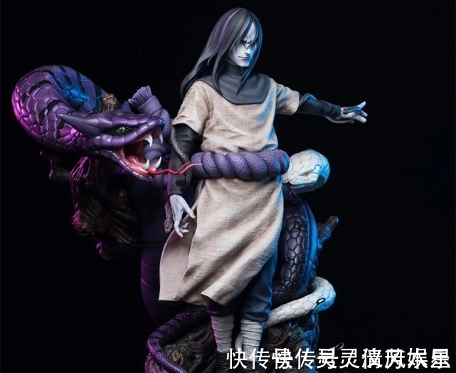 万蛇|火影大蛇丸双通灵兽手办,万蛇瞳孔栩栩如生,白磷大蛇造型亮眼