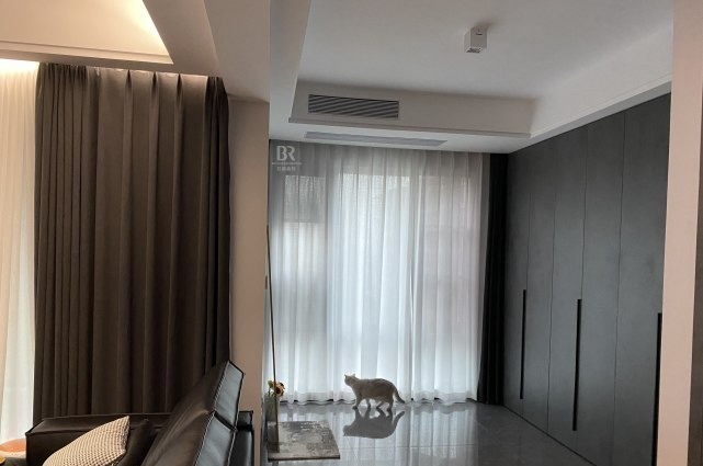 现代风|109平简约现代风拆除客厅后的书房,开阔空间尺度放大视觉感