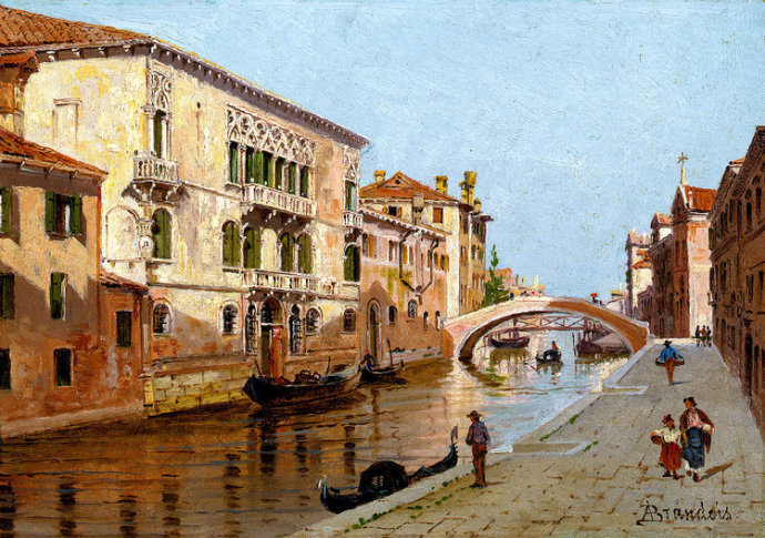 布兰代斯$捷克斯洛伐克美女画家安东妮塔的建筑风景画,唯美!