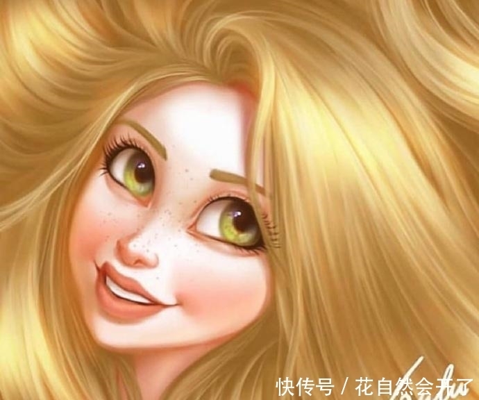 当迪士尼公主发量变多，爱丽儿红发太亮眼，艾莎女王让人羡慕