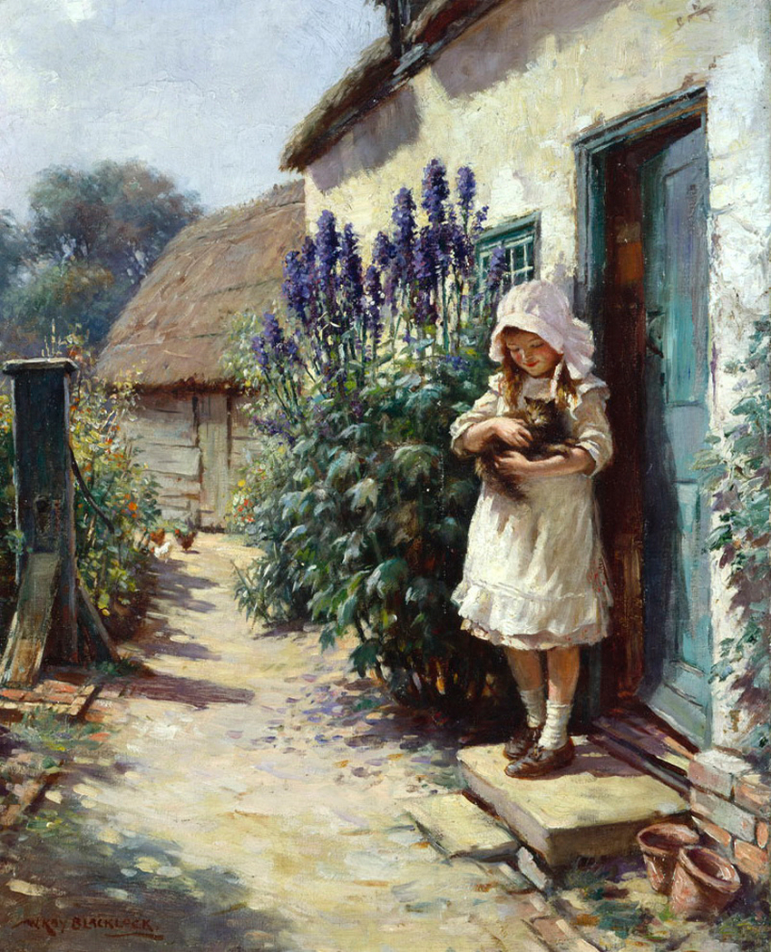 洛克#英国画家威廉·凯·布莱克洛克自然视野和乡村生活的女性人物油画作品欣赏