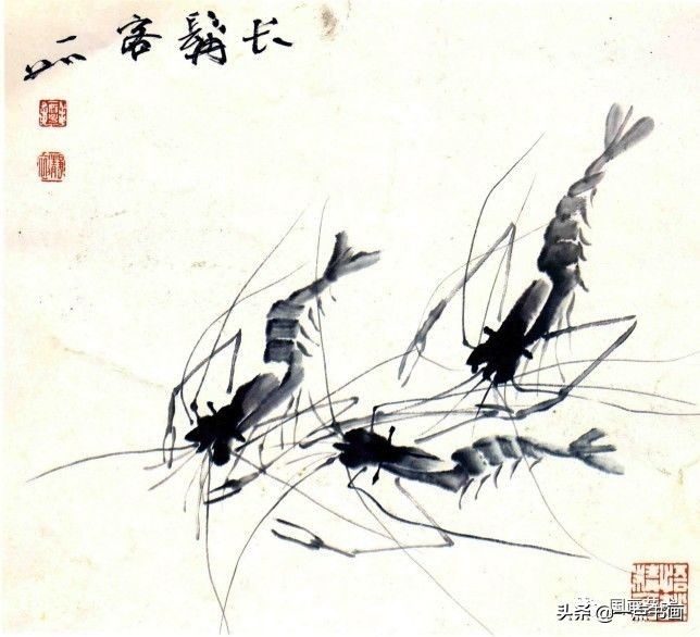 浓墨@写意鱼虫作品基本画法