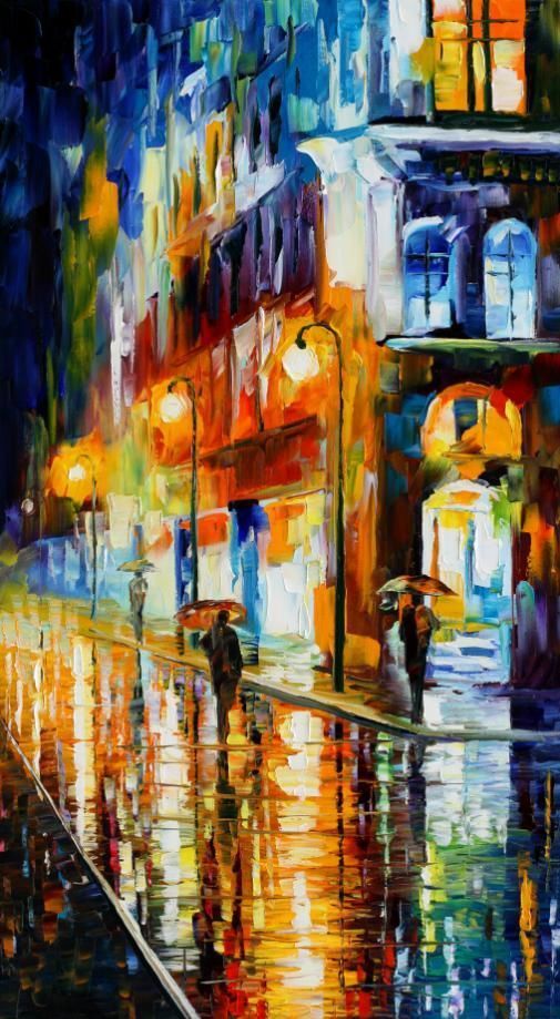 leonidafremov&现代印象以色列画家leonid afremov调色刀创作的缤纷炫丽油画