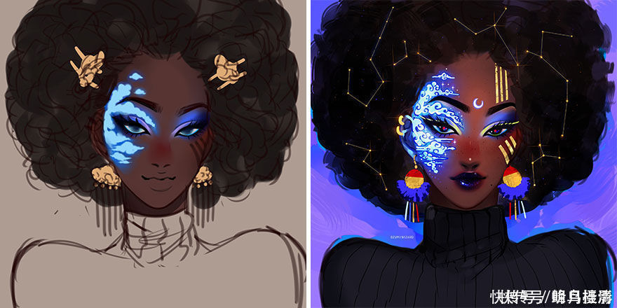 初稿|27个初稿与成品对比照,前后差距太大,网友:这是同一副画吗