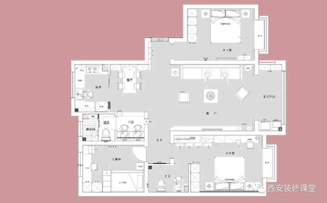 窗洞|150㎡三室两卫，未来三代人同住