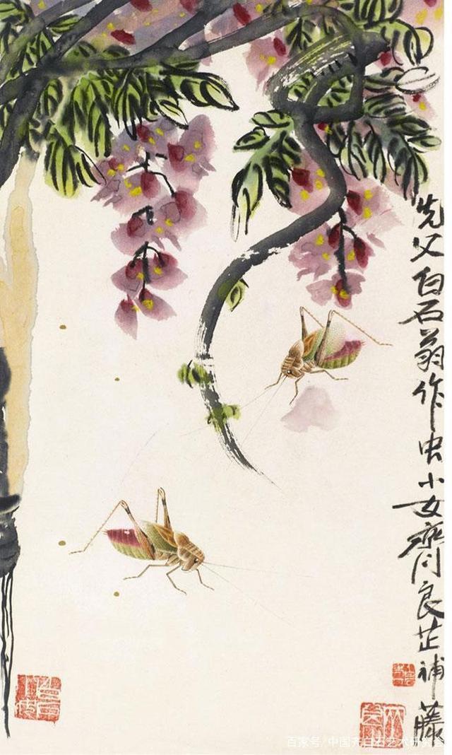 补景@北京首拍珍品,齐白石画虫齐良芷补景六屏,齐良芷弟子、少白公子-汤发周发布