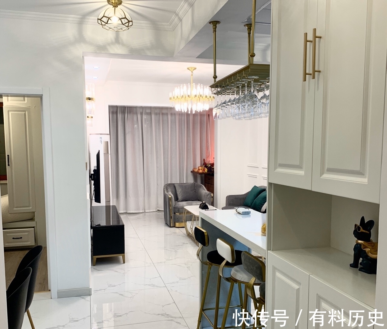 鞋柜|新房不懂装修别乱来,学她家设计,效果很漂亮,吧台非常喜欢!