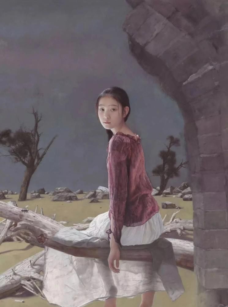 油画|他的油画单纯而不失丰富,将少女画得如此清纯