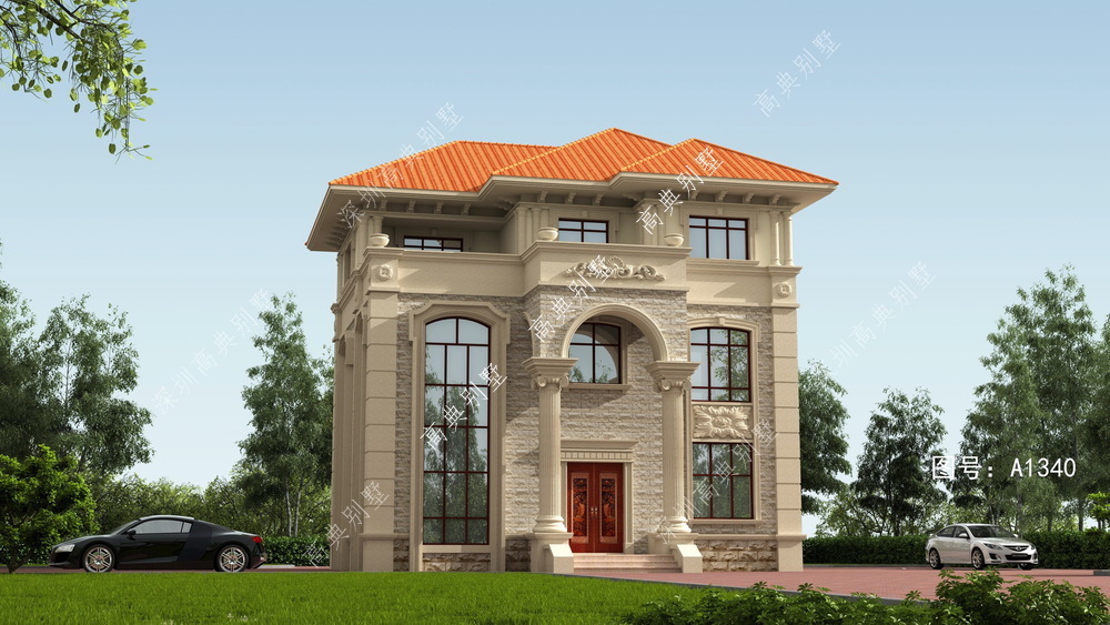 三楼|欧式自建别墅,方方正正,符合农村的要求。