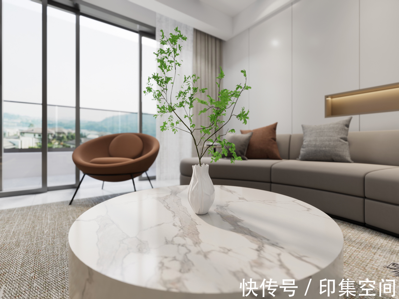 电视墙|极简+悬空电视墙，营造大平层空间感