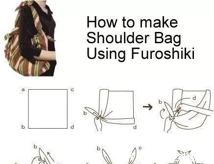 高颜值|一块布打两个结,变身大容量高颜值收纳包,几十种折法好强大