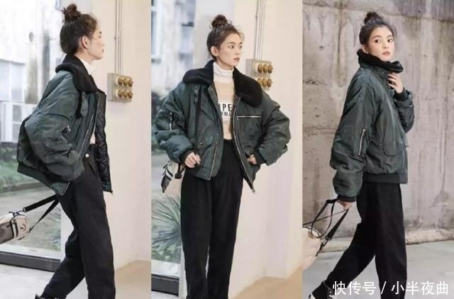 白色|短棉衣+休闲裤,是2018年小个子最流行的穿搭,太显高了!