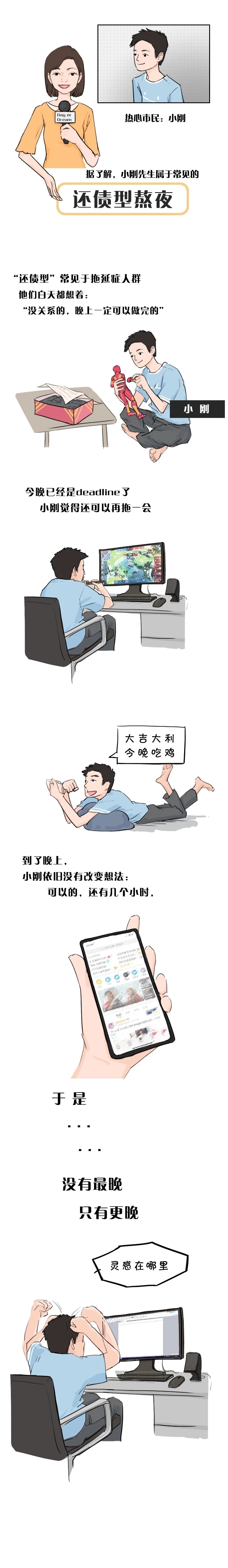 漫画:成年人的熬夜,都是逼出来的