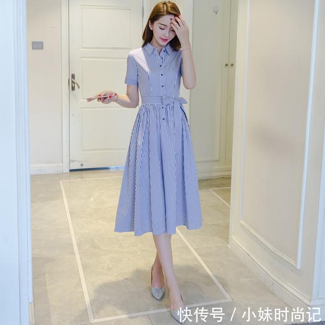 别总说自己穿裙子不好看，今夏流行这样的收腰裙，优雅穿出S曲线