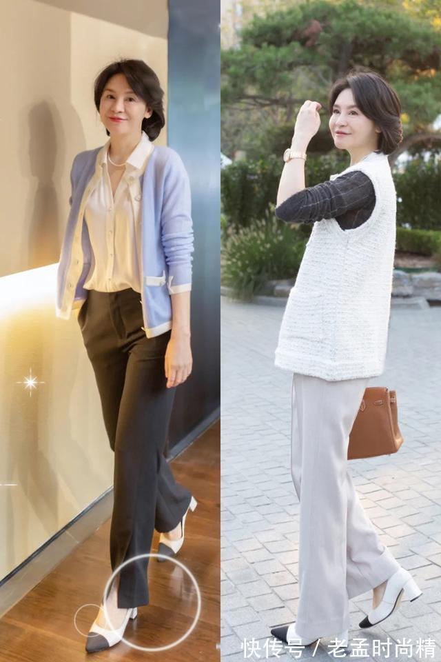 女人|五六十岁的时髦女人,早不穿黑裤子!今秋流行“醋酸裤”,好美
