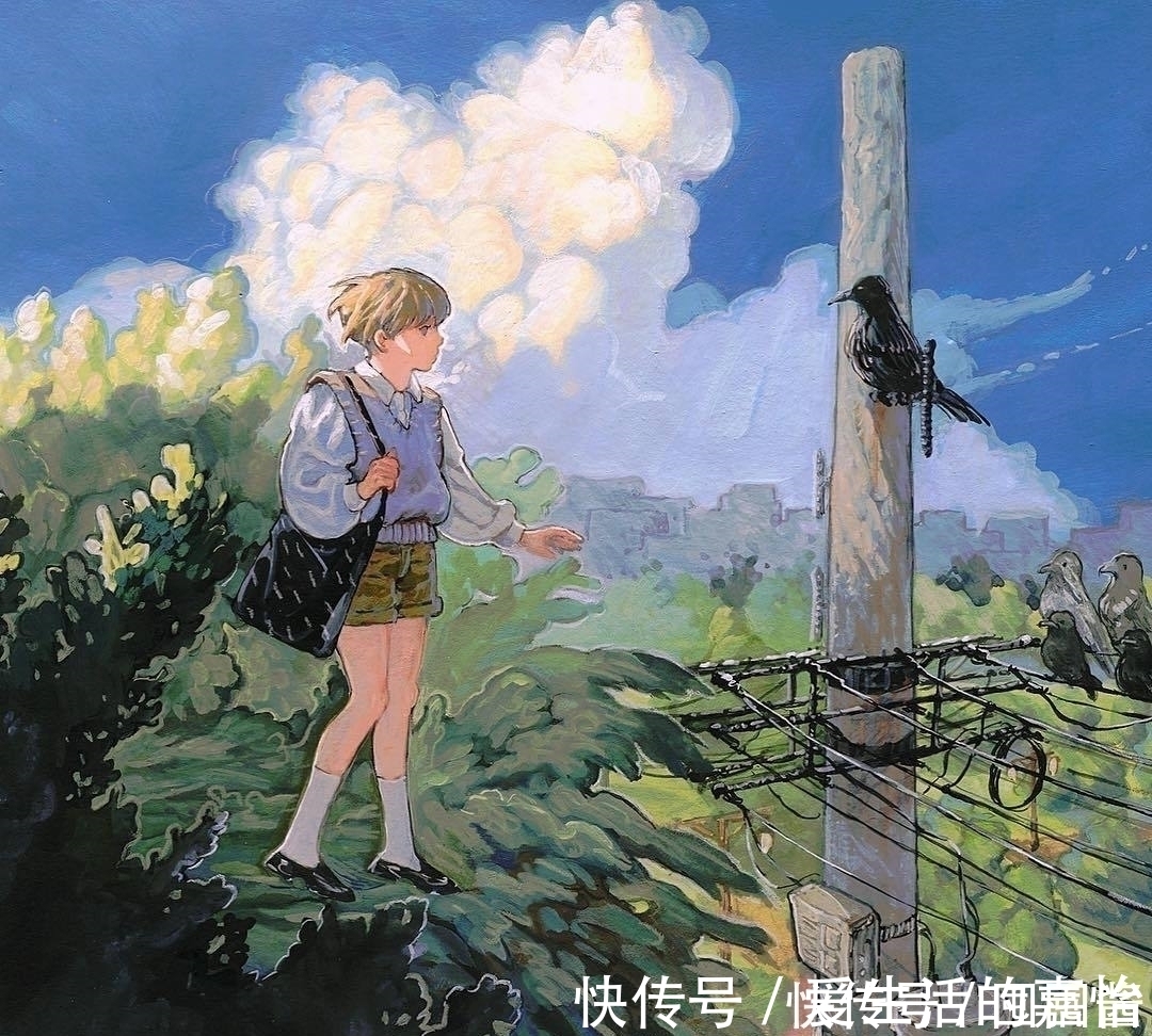 jiojio!看她画水彩都好治愈,她的插画人物随意、慵懒