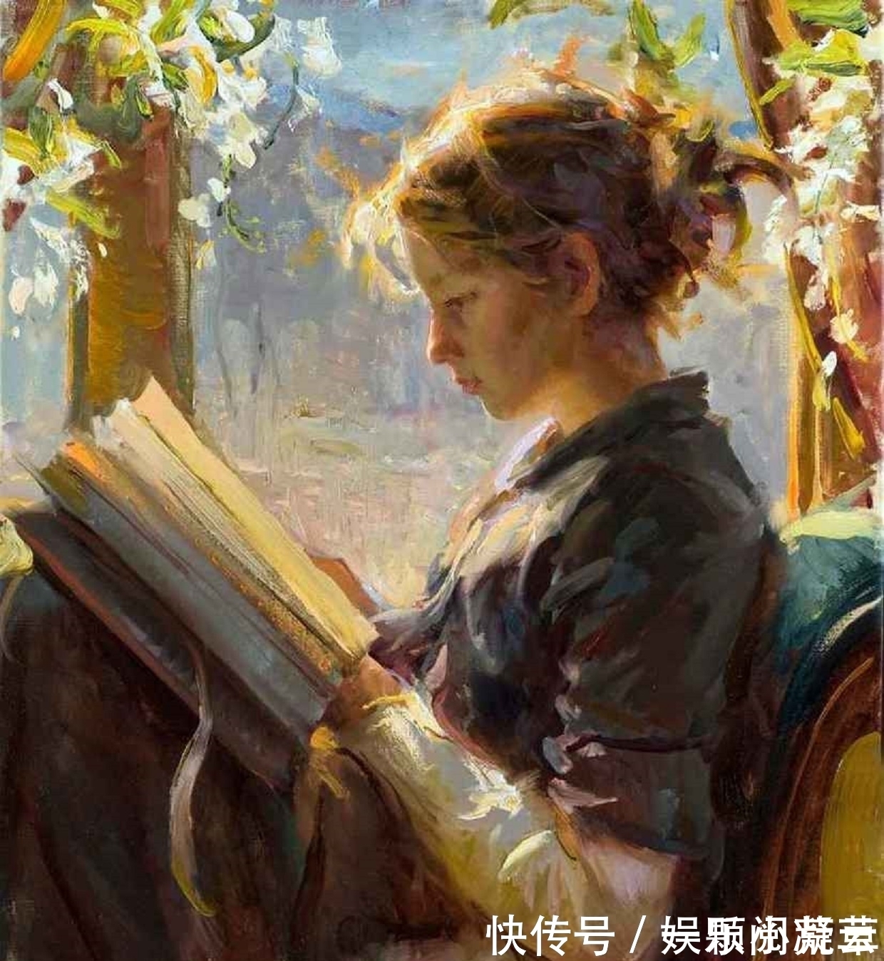 写实艺术#田园中的女人,如诗般的意境——美国顶级油画家丹尼尔的写实艺术