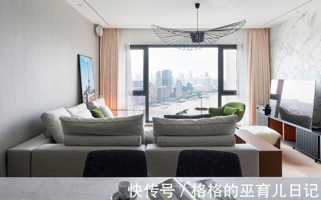 卧室|110平高层住宅,莫兰迪色为空间注入灵魂,这才是婚房该有的样子