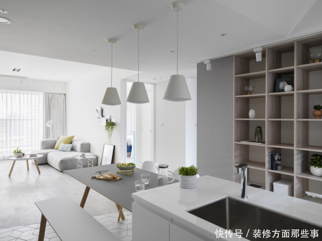 餐厅|100平北欧风二居室,既有现代简约的清新自然,还舒适方便打理