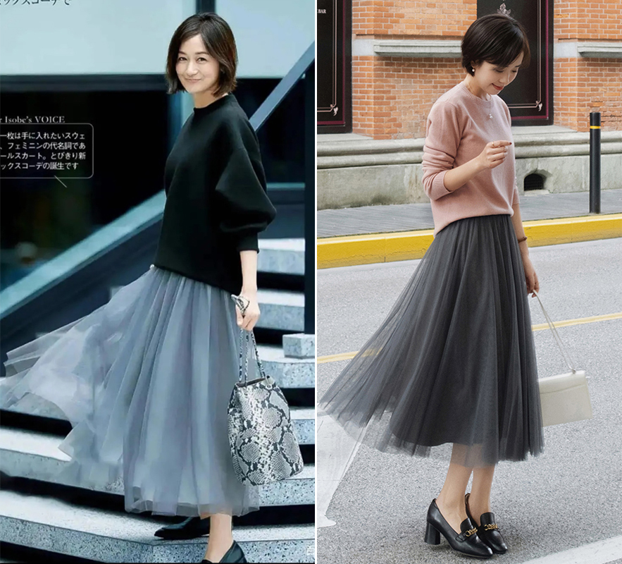 搭配|突然降温怎么穿?毛衣+不同裙子的搭配思路,适合40岁女人穿