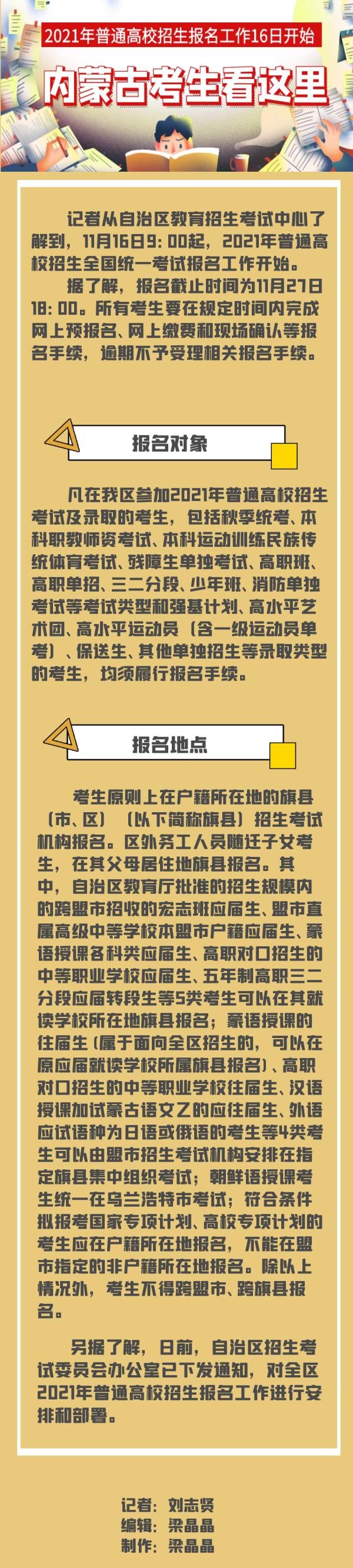 招生|2021年普通高校招生报名工作16日开始，内蒙古考生看这里