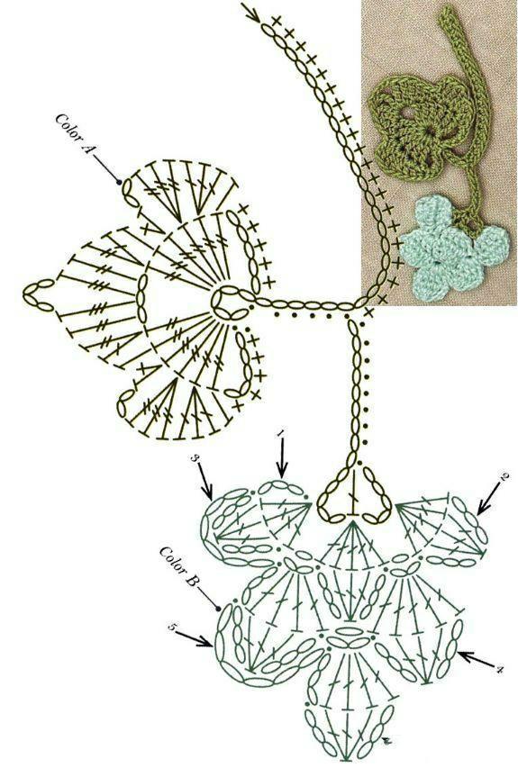 55款钩编平面花片图解,各个形状都有,以后钩什么都可以!收藏
