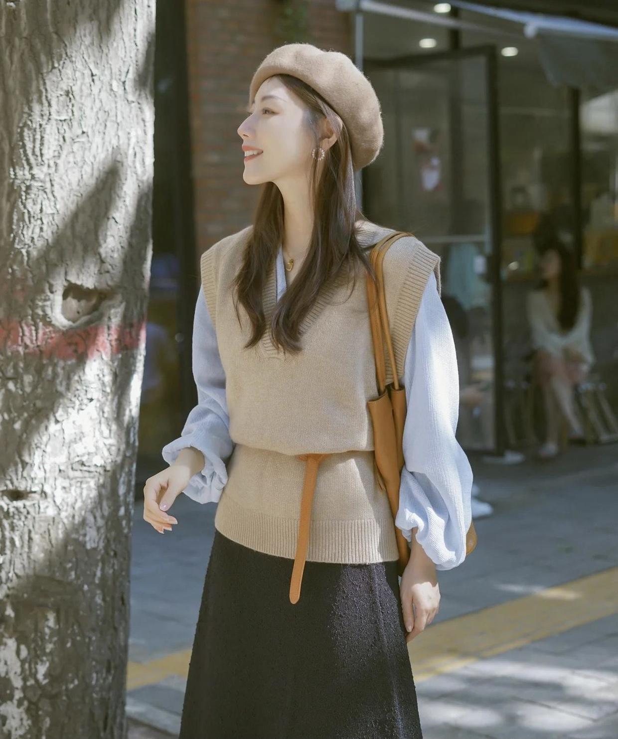 女人味|秋冬,高级感穿搭指南,针织衫搭配半身裙,温柔知性更具女人味!