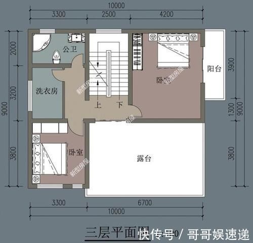 建筑面积|宽9米深10米怎么盖房？一楼2房一厅一卫怎么设计？