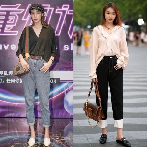 气质|街拍达人就是厉害，穿“衬衫+牛仔裤”时髦气质，每一套都是模板