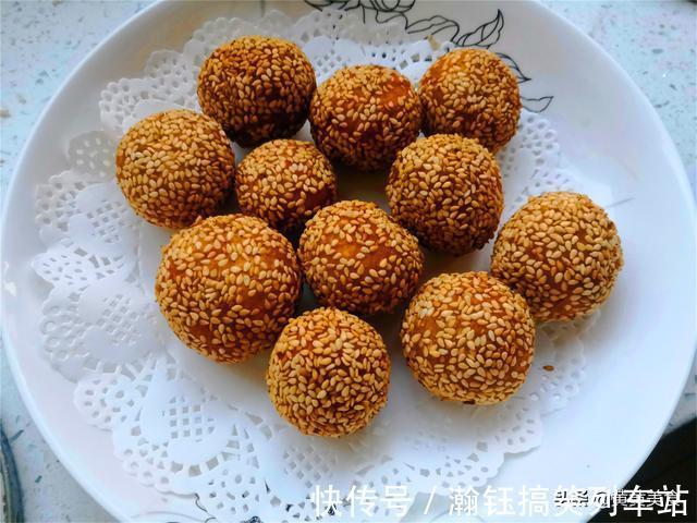 红薯|红薯芝麻团,趁热吃香酥甜糯,吃了一个又一个,根本停不下来