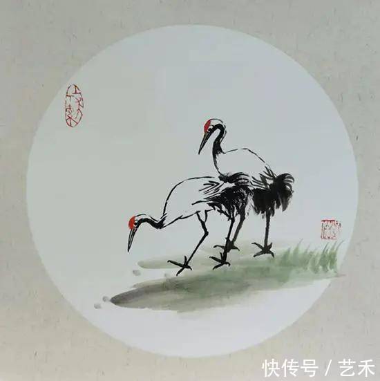  提名奖|道德模范提名奖获得者吴汉杰所画仙鹤