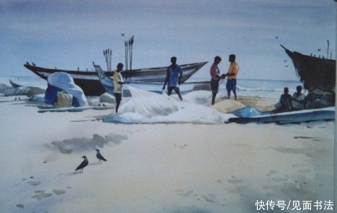  绘画|「愙斋书法」印度Elayaraja水彩绘画作品