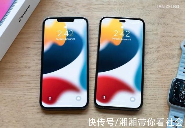 iiPhone14Pro与iPhone13Pro同框照曝光:新老外形对比强烈