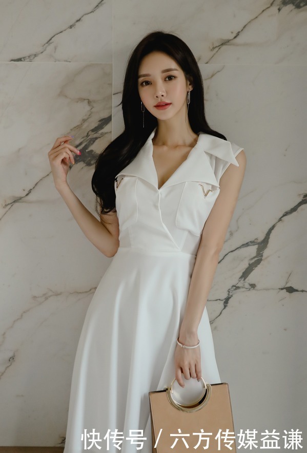时尚|孙允珠时尚穿搭简约怀旧风清纯连衣裙,显得整个人时尚优雅