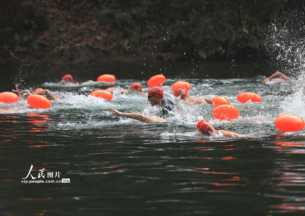 爱好者|湖南张家界：冬泳爱好者逐浪山水间