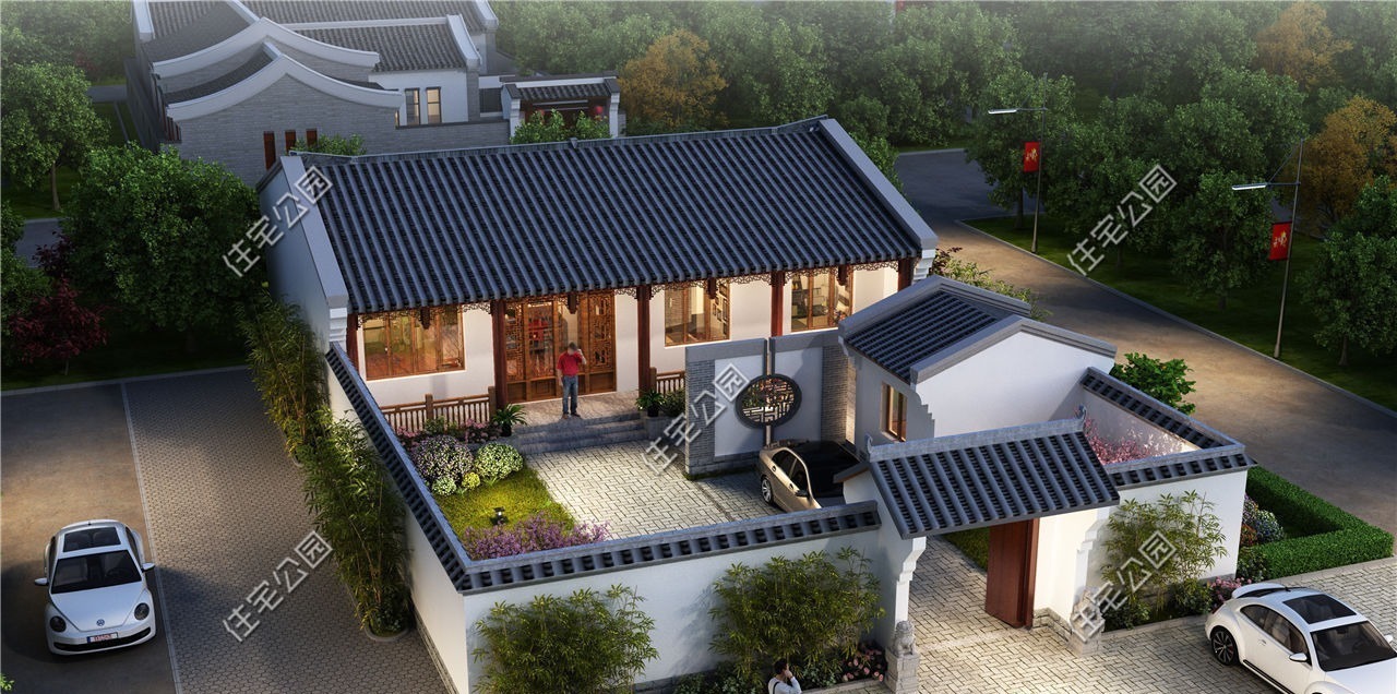 占地面积|20万起就能盖的中式小院,第1套适合南方,第3套适合北方