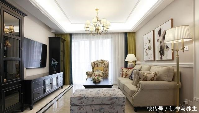美式|120平米的简美风三居室,装修效果大气上档次,温馨实用的家具!