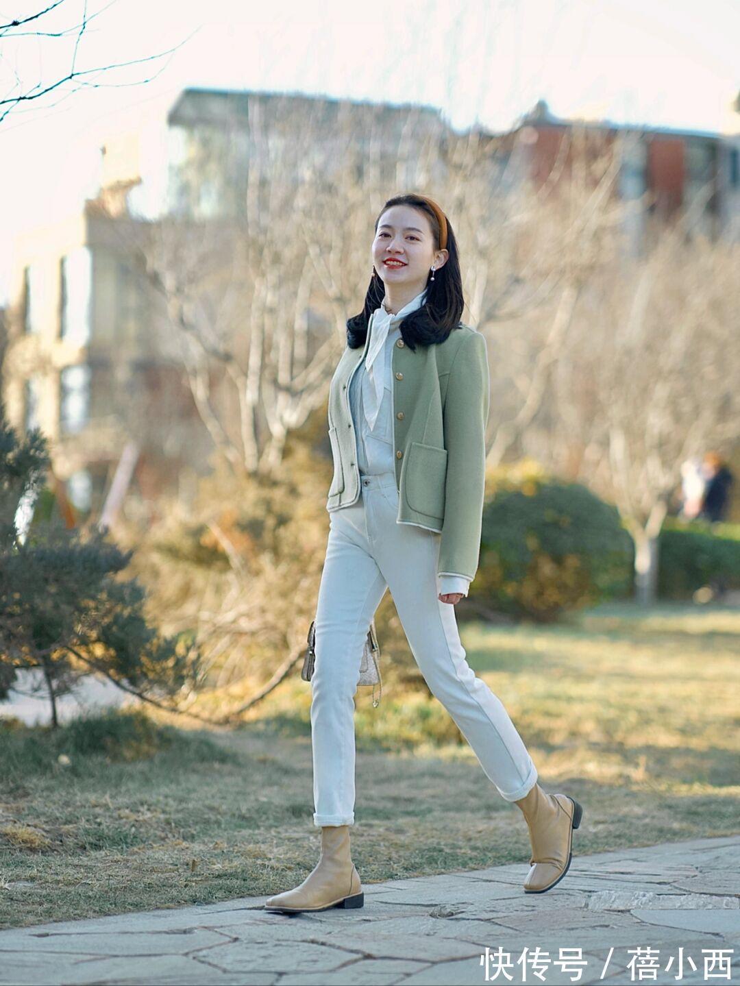 深灰色|女人过了40岁,一定要试试“短毛呢外套”穿搭,显瘦显高还显气质