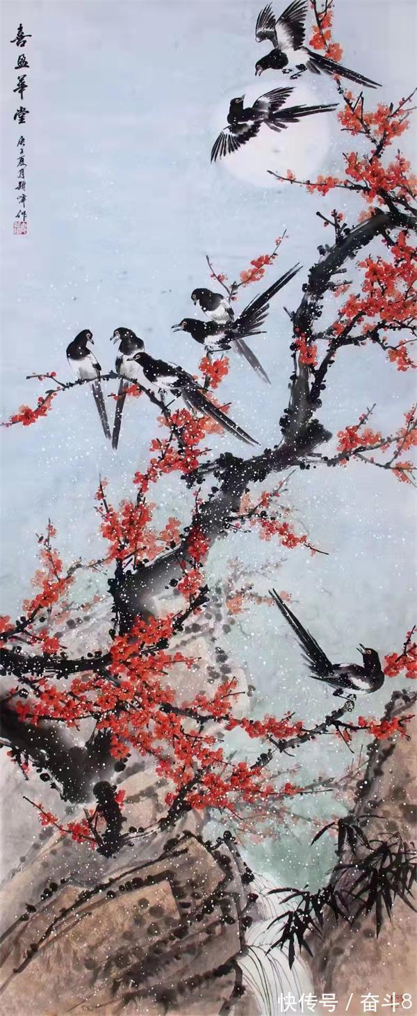 国画!国画名作《八喜闹春》创始人毋颖峰作品欣赏
