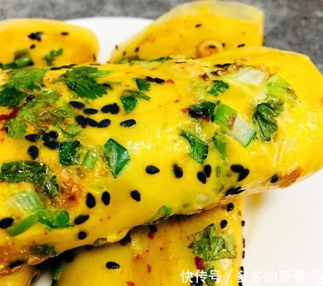  在家摊杂粮煎饼，一搅一煎，简单2步搞定，倍儿香！