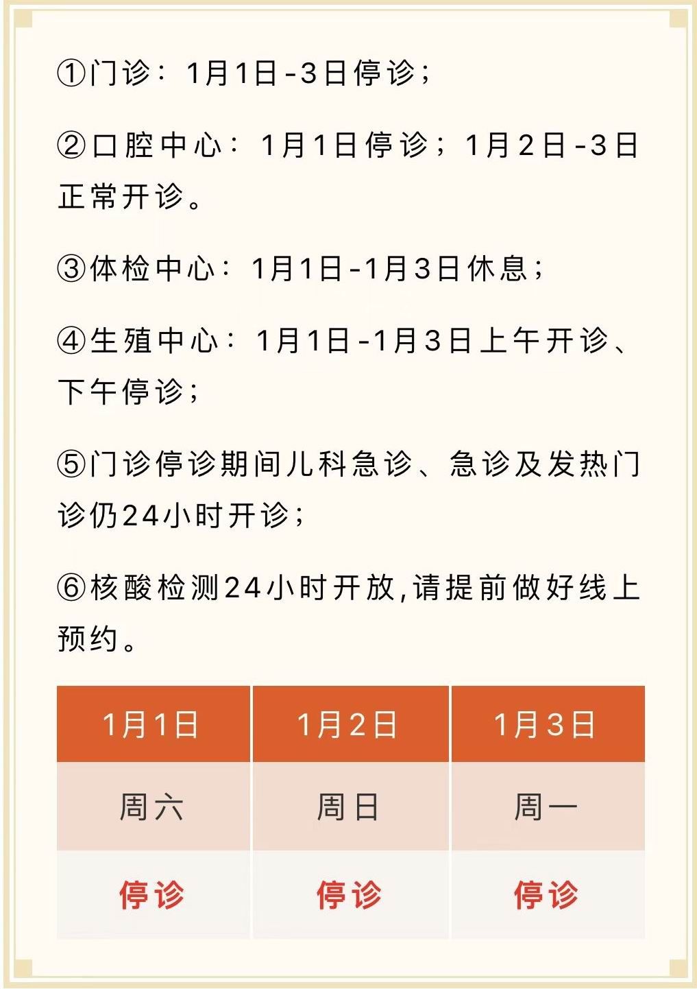 门急诊|【2022元旦就诊指南】徐汇、静安部分三甲医院的门急诊放假安排，人手一份，有备无患