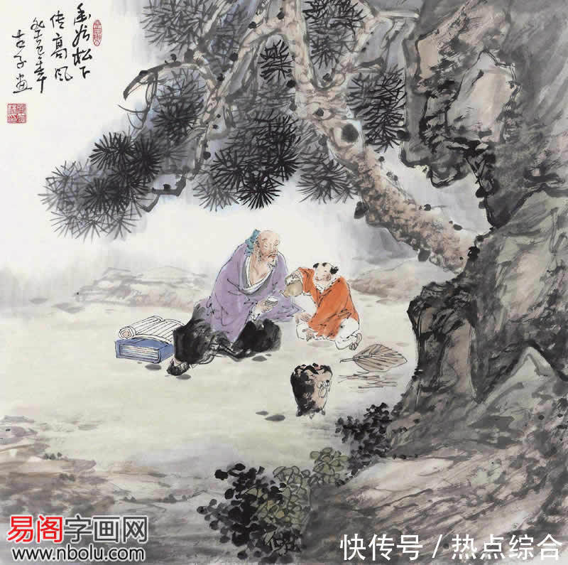 山水畫!葉阿林山水畫:只此青綠,人畫合一,天人共美