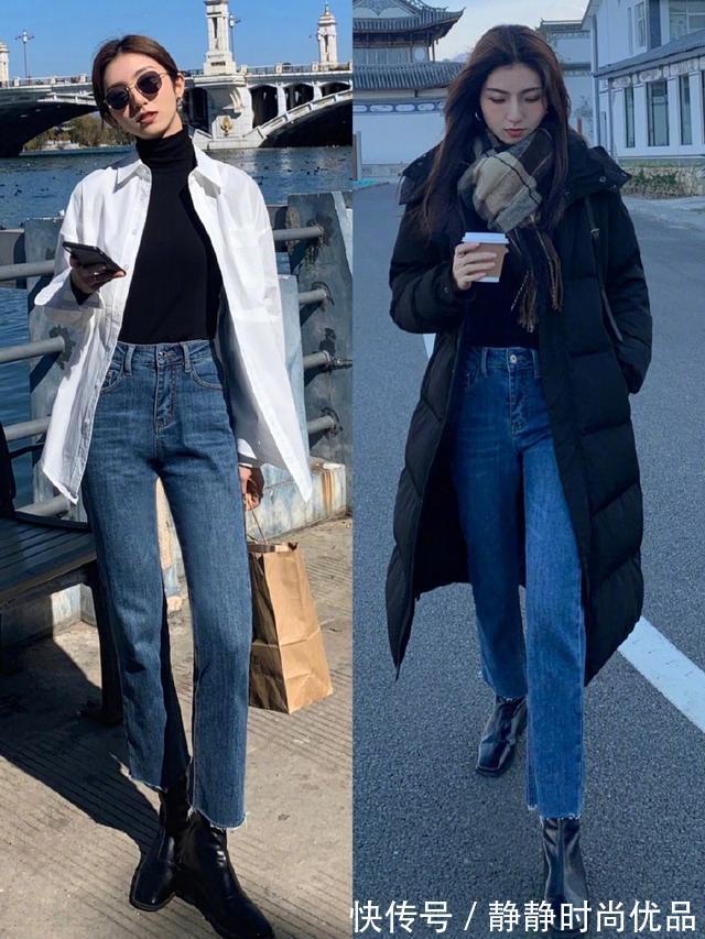 纯白色 初冬“直筒裤”怎么穿更时髦?学会这2种搭配方案,显瘦遮肉