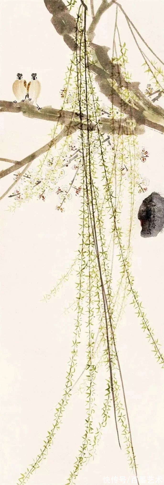 郑午昌@春风拂柳，春意浓！大师笔下的春柳太美了