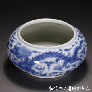水洗#清 青花龙纹水洗、青花发色好