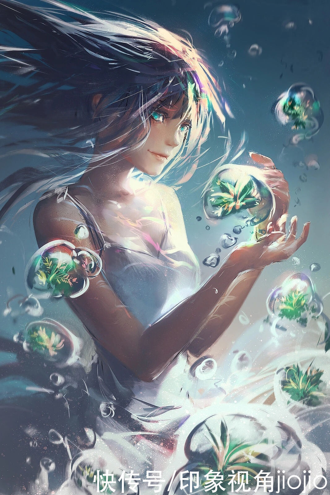 jiojio&有着梦境般画面的人物插画,通透的色彩给作品锦上添花